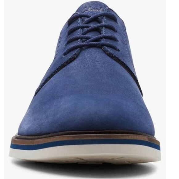 Clarks Men's Derby Lace-Up Oxford Dress Shoe Blue Size 8.5 - Picture 5 of 12